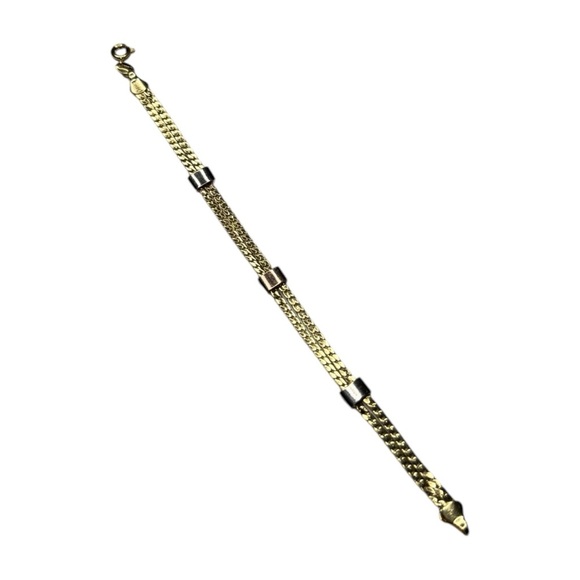 UNIQUE by Yanbal Gold Mixed Tone Spring Ring Bracelet NEW - Picture 3 of 7